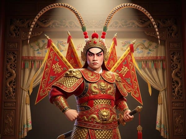AI portrait of an attendee as an armoured Chinese opera general